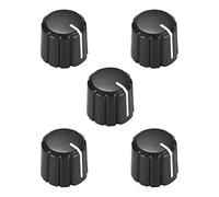 sourcing map 5pcs perillas de control de potenciómetro de 6 mm para guitarra eléctrica perillas de tono de volumen de acrílico negro