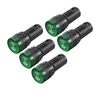 sourcing map 5pcs Pilot Light AC / DC 12V Indicador de panel Alarma intermitente con zumbador, LED verde