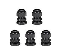 sourcing map 5Pcs Prensaestopas M18 Glándulas De Cable De Plástico Impermeable Negro Para 5-10mm Diám.