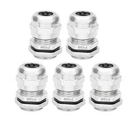 sourcing map 5PCS Prensaestopas PG9 Conector a prueba de agua Metal contratuerca Sujetador relleno PG9