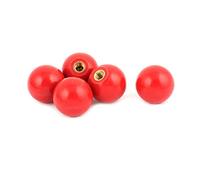 sourcing map -5pcs sólido Pomos esférica de plástico de color rojo, de 6mm Rosca de metal de 25mm de diámetro perforadas