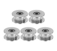 sourcing map 5uds 2GT Polea Tensora 20 Dientes Aluminio Tono Plateado