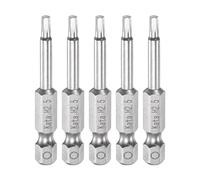 sourcing map 5uds H2.5 Hexagonal Puntas de Destornillador 1/4" Hexagonal Vástago 2" Longitud Magnético Destornillador Eléctrica Herramienta