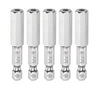sourcing map 5uds H8 Hexagonal Puntas de Destornillador 1/4" Hexagonal Vástago 2" Longitud Magnético Destornillador Eléctrica Herramienta