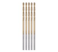 sourcing map 5uds Helicoidales Brocas 1,2mm Titanio Revestido (HSS-E) M42 Alta Velocidad Acero 8% Cobalto Recto Vástago para Inoxidable Acero Aluminio Aleación Metal