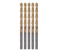 sourcing map 5uds Helicoidales Brocas 3,3mm Titanio Revestido (HSS-E) M42 Alta Velocidad Acero 8% Cobalto Recto Vástago para Inoxidable Acero Aluminio Aleación Metal