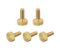 sourcing map 5uds Latón Moleteado Mariposa Tornillos, M5x12mm Plano Agarre Perno Perillas Sujetadores para Electrónica, Mecánico