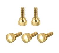 sourcing map 5uds Moleteado Mariposa Tornillos, M4x12mm Latón Hombro Pernos Escalonado Agarre Perillas Sujetadores para PC, Electrónico, Mecánico