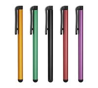 sourcing map 5uds Ópticos Lápices para Táctiles Pantallas Universal Capacitivo Óptico Lápiz para Teléfono Tableta Todos Capacitivos Táctil Pantalla Dispositivo, Negro Dorado Púrpura Rojo Verde