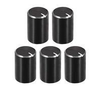sourcing map 5uds Potenciómetro Perilla Eje Estriado Aluminio Negro Eje 6 mm Diámetro Giratoria Perilla 10mmx15mm Control Volumen Perilla