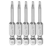 sourcing map 5uds T10 Magnético Seguridad Estrella 5 Puntos Torx Destornillador brocas 1/4" Hexagonal Vástago 2" Longitud