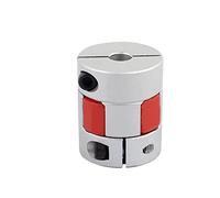 sourcing map 6.35 mm a 10 mm Eje Acoplador de acoplamiento elástico en forma de ciruela Diámetro de 25 mm Longitud de 30 mm