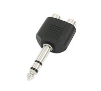 sourcing map 6.35mm 1/4" Macho Estereo a Doble RCA Hembra Adaptador de Audio Divisor
