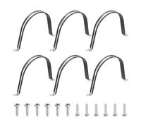 sourcing map 6 abrazaderas de cable de 150 mm (5-15/16 pulgadas), abrazaderas de cable aisladas de acero inoxidable 304 con revestimiento de goma, correa de tubo en U con tornillos M4 x 20 mm para