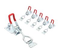sourcing map 6 abrazaderas de palanca ajustables M6 x 38 mm, capacidad de sujeción de 179.6 kg, estilo 4002, cierres de liberación rápida, con agujero de bloqueo para tapa de ahumador, caja de
