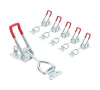 sourcing map 6 abrazaderas de palanca ajustables M8 x 40 mm, capacidad de sujeción de 750 libras, estilo 4003, cierres de liberación rápida, con agujero de bloqueo para tapa de ahumador, caja de