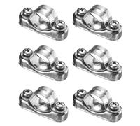 sourcing map 6 abrazaderas de soporte de tubo, M5 x 20 mm, acero inoxidable 304, códigos fuera de la pared, soporte de clip para fijación de tuberías de tarjeta de pared