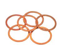 sourcing map 6 arandelas planas de cobre, 50 x 60 x 2 mm, arandelas de anillo de sellado métrico plano para accesorios hidráulicos, tornillos, tuercas, reparación electrónica