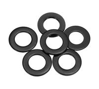 sourcing map 6 arandelas planas M18 ID x 34 mm OD, arandelas de metal de acero inoxidable 304, anillos de sellado de zinc negro para tornillos y pernos