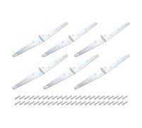 sourcing map 6 bisagras de correa, bisagras de puerta de cobertizo de 6 pulgadas, bisagra de puerta resistente con tornillos para vallas de madera, puertas de patio, puerta de granero, color plateado