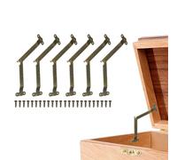 sourcing map 6 bisagras plegables de soporte de tapa, bisagra giratoria de hierro de 180 grados, bisagra de tapa de 9,7 x 3,17 cm para gabinetes, cajas de madera, muebles del hogar, ventanas, puertas