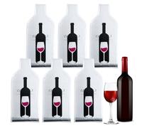 sourcing map 6 bolsas protectoras de viaje para botellas de vino con diseño de botella para transporte (blanco), White