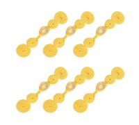 sourcing map 6 botones de rana con nudos chinos, hechos a mano, con forma de calabaza, hebilla de calabaza dorada con jade para vestidos cheongsam, camisas, suéteres, abrigos, 1,5 x 7 cm