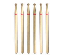 sourcing map 6 brocas de diamante de grano 200-230 de 1,8 mm, cabeza de bola de 2,35 mm, vástago de 1,8 mm de longitud, brocas de lijado de piedra chapada en titanio, herramienta giratoria para pulir