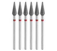 sourcing map 6 brocas de diamante de grano 200-230 de 4,2 mm, cabeza de bala de 2,35 mm, vástago de 12 mm de longitud, herramienta giratoria para esmerilar piedra, cerámica, vidrio, pulido