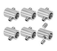 sourcing map 6 clips de cuerda de alambre, 9 mm de diámetro interior, 14 mm de diámetro exterior, abrazaderas de cable de bloqueo de doble agujero, cierres seguros de acero inoxidable 304 con