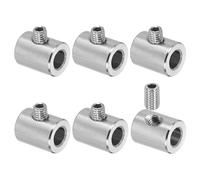 sourcing map 6 clips de cuerda de alambre, abrazaderas de cable de bloqueo de un solo agujero de 6 mm de diámetro interior, 12 mm de diámetro exterior, cierres seguros de acero inoxidable 304 con