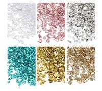 sourcing map 6 Colores Aplastado Vidrio Chips, 1-4mm Irregular Brillo Metálico Vidrio para Artesanía Bricolaje Jarrón Epoxi Resina Decoración 28g Oro Tono Brillante Color Serie