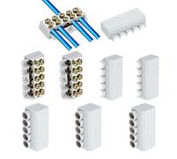 sourcing map 6 conectores de terminal de empalme de cableado de 80 A, 1000 V, kit surtido de tuercas de alambre de 14-6 AWG, 1 en 4 salidas de desconexión rápida, empalme compacto ZK-516