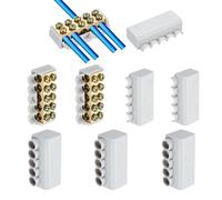 sourcing map 6 conectores de terminal de empalme de cableado de 80 A, 1000 V, kit surtido de tuercas de alambre de 14-6 AWG, 1 en 4 salidas, color blanco, empalme compacto ZK-516