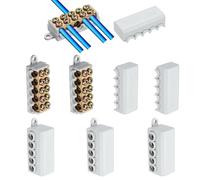 sourcing map 6 conectores de terminal de empalme de cableado de 80 A, 1000 V, kit surtido de tuercas de alambre de 14-6 AWG, 1 en 4 salidas color blanco, empalme compacto de desconexión rápida FS-M516