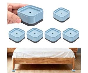 sourcing map 6 elevadores de muebles, elevadores de cama ajustables, altura de 1 capa, 3,5 cm, bloques de elevación cuadrados apilables para patas de mesa, escritorio, sofá, silla, mesa, armario
