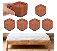sourcing map 6 elevadores de muebles, elevadores de cama ajustables, altura de 2 capas de 6 cm, bloques de elevación cuadrados apilables para patas de mesa para escritorio, sofá, silla, mesa, armario