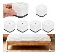 sourcing map 6 elevadores de muebles, elevadores de cama ajustables, altura de 2 capas de 6 cm, bloques de elevación cuadrados apilables para patas de mesa para escritorio, sofá, silla, mesa, armario