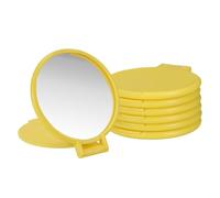 sourcing map 6 espejos redondos compactos a granel, mini espejos de maquillaje plegables de bolsillo, pequeños objetos de maquillaje portátiles para bolso, regalos de fiesta, color amarillo