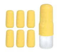 sourcing map 6 fundas de silicona para botellas de viaje, mangas elásticas a prueba de fugas de 1.3 pulgadas de diámetro, accesorios de viaje para champú, botellas corporales, color amarillo