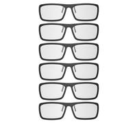 sourcing map 6 gafas polarizadas 3D, marcos pasivos de gafas de visión 3D para películas RealD, teatro, juegos, TV, proyector de fotos
