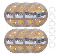 sourcing map 6 hojas de sierra de diamante de 4-1/2 pulgadas de diámetro 7/8 pulgadas de eje circular con anillo reductor adaptador de eje de 7/8 a 5/8 pulgadas para mampostería, azulejos, mármol