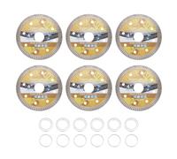 sourcing map 6 hojas de sierra de diamante de 4 pulgadas de diámetro y 7/8 pulgadas de diámetro con anillo adaptador de eje de 3 mm de grosor para azulejos de mampostería, mármol, cerámica, hormigón