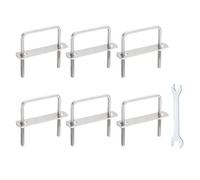 sourcing map 6 juegos de pernos en U cuadrados M8, 51 mm, ancho interior de 50 mm de largo, pernos de abrazadera en U de acero inoxidable 304 con tuercas, placas y llave para remolque, esquí, barco