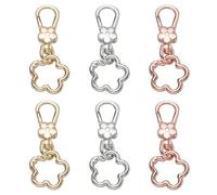 sourcing map 6 llaveros de metal giratorios con cierre de pinza de langosta de liberación rápida, anillo de flores desmontables, ganchos de doble apertura para manualidades, mochila, bolsa, cordón