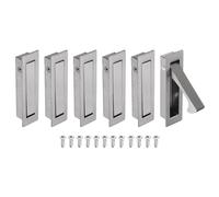 sourcing map 6 manijas de puerta de bolsillo, tirador de borde de puerta de acero inoxidable 304, herrajes de puerta de bolsillo para armario corredizo, hogar, oficina, hoteles, color gris