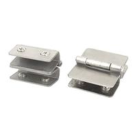 sourcing map - ® 6 mm-8 mm grosor doble acción 180 Degree abrazadera puerta de cristal bisagras 2PCS