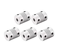 sourcing map 6 mm a 6 mm aleación de aluminio eje acoplamiento acoplador flexible Motor conector junta L25xD19 plata, 5 piezas