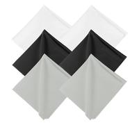 sourcing map 6 paños de limpieza de discos de microfibra, 16 x 16 pulgadas, toallas de microfibra antiestáticas sin pelusas, limpiador para gafas de vinilo LP, pantalla de TV, laptop, blanco/negro