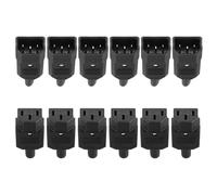 sourcing map 6 pares de conectores adaptadores de enchufe C13 de CA 250 V 10 A 3 terminales para montaje en panel IEC320 C14